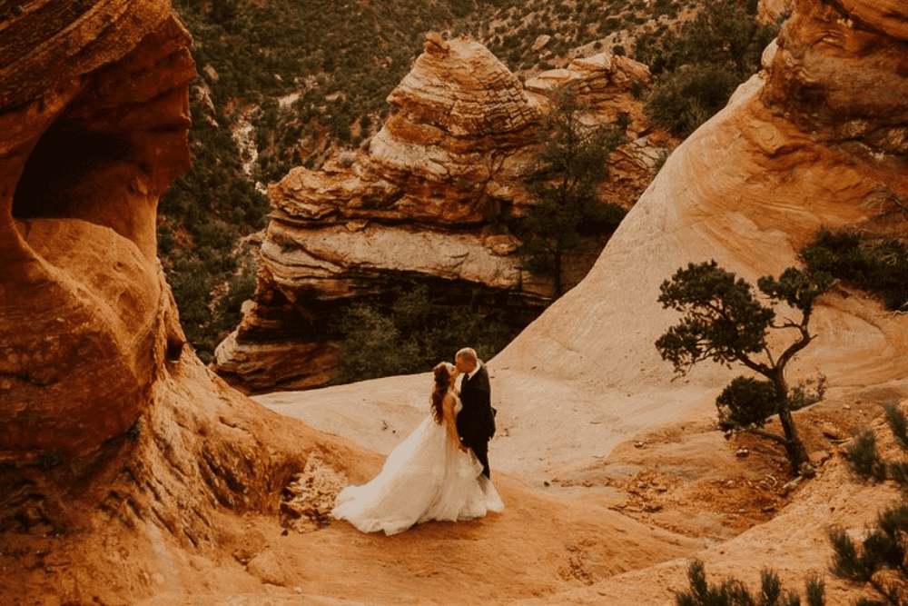 Zion National Park Elopement  Springdale, Utah Couples wedding photo