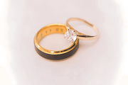 Couples Unique Wedding Band and Ring with engraving