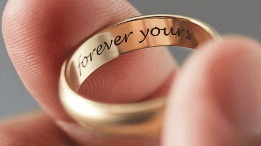 Custom engraved men's wedding band