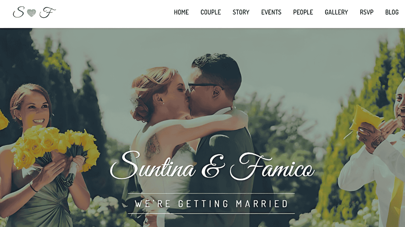 Suntina and Famico Sample Wedding Website