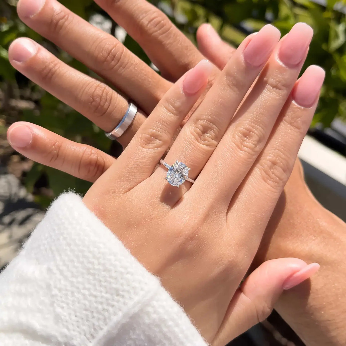 Stainless Silver Wedding Ring and Diamond Wedding Ring