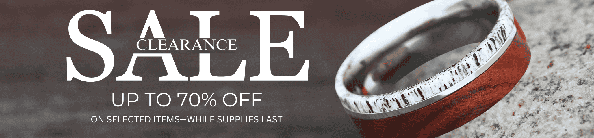 Clearance Sale Image Banner with The King Titanium Wedding Ring