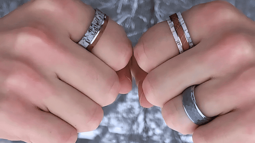 TwistedBands Unique Wedding Bands worn in both hands