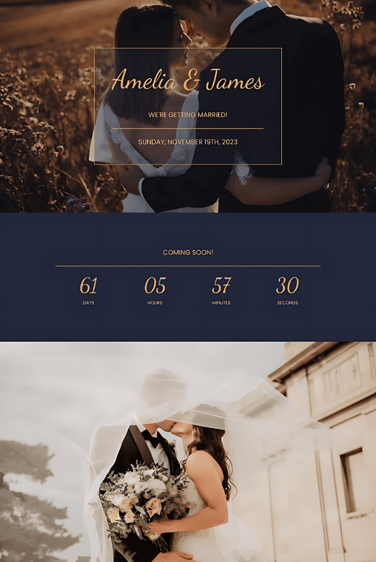 Amelia and James Sample Wedding Website