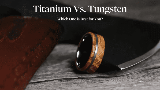 An Axe and a Wooden Titanium Wedding Ring