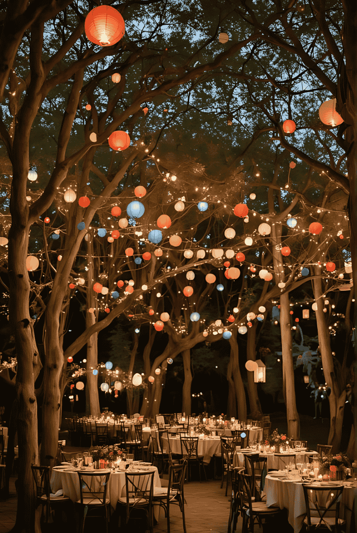 Best outdoor wedding with lanterns