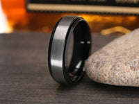 Black Rhodium Tungsten Wedding Band