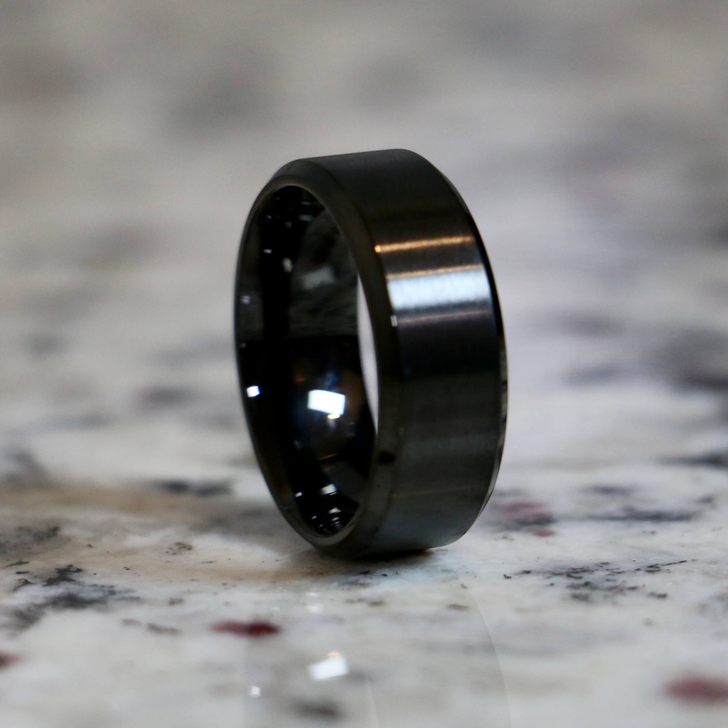 Black Stainless Steel Wedding Ring