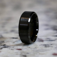 Black stainless wedding band for men