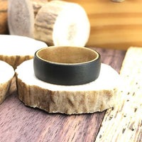 Black Tungsten Carbide Koa Wood Wedding Band