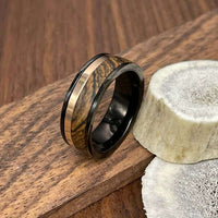 Black Tungsten Carbide Rosewood Wedding Band