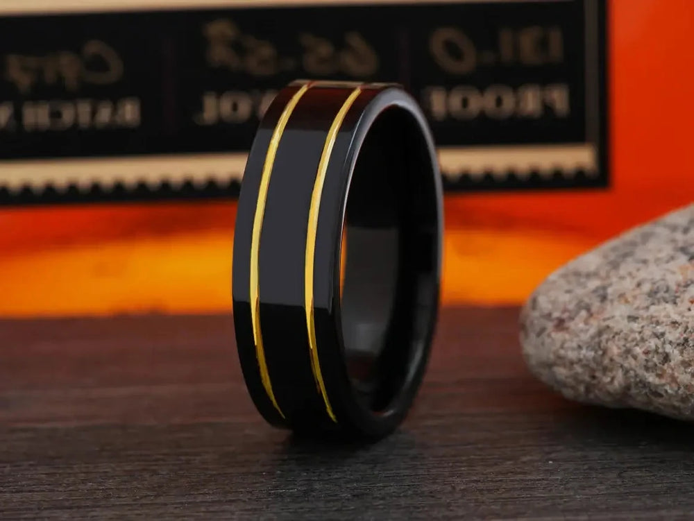 Black Tungsten Carbide Wedding Band