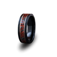 Black Tungsten Dinosaur Bone Wedding Band