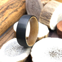 Black Tungsten Koa Wood Wedding Band