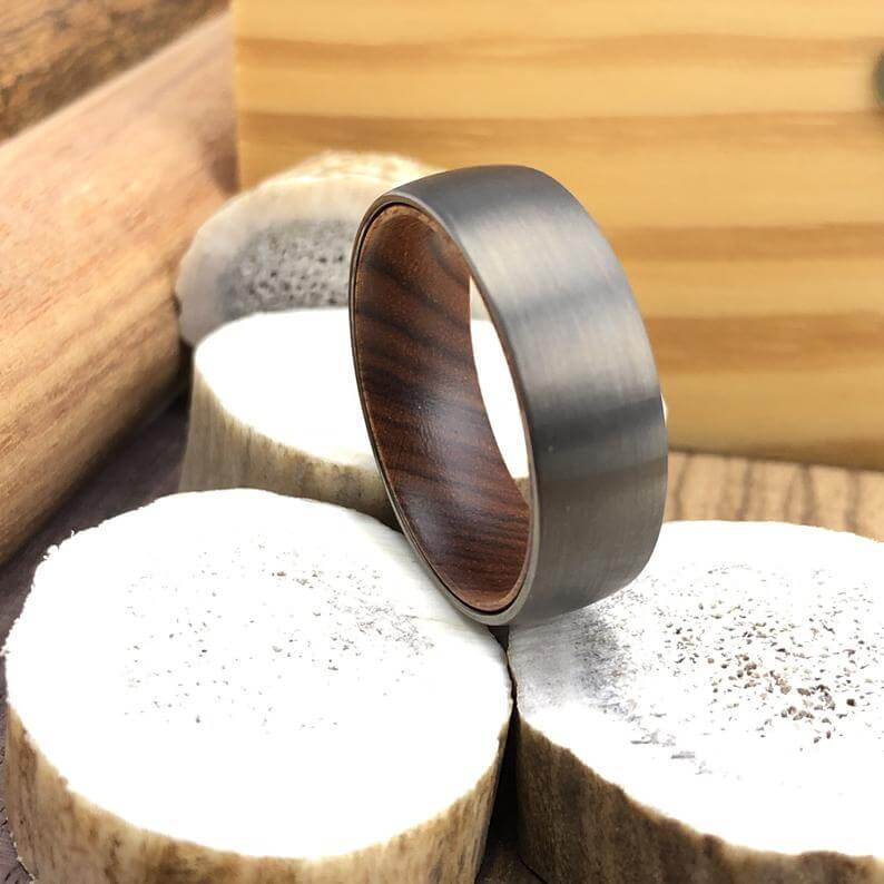 Black Tungsten Whiskey Wedding Band