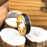 Blackened Gold Tungsten Carbide Wedding Band