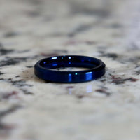 Blue Stainless Steel Wedding Ring for Women