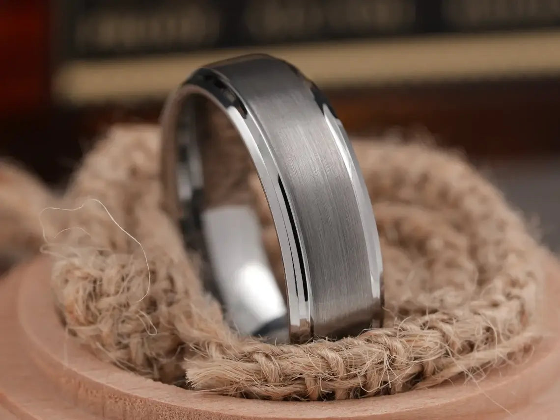 Brushed Carbide Wedding Band