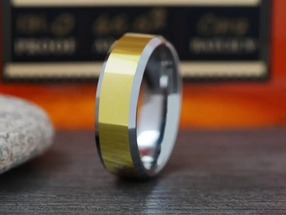 Brushed Rose Gold Tungsten Carbide Wedding Band