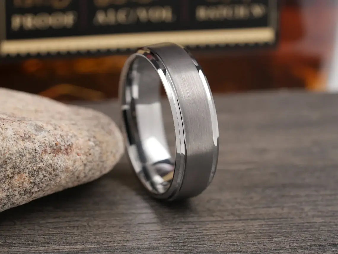 Brushed Tungsten Wedding Band