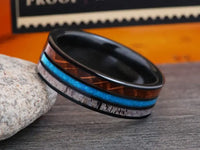 Ceramic Whiskey Barrel Antler Wedding Band