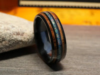 Ceramic Whiskey Barrel Turquoise Wedding Band