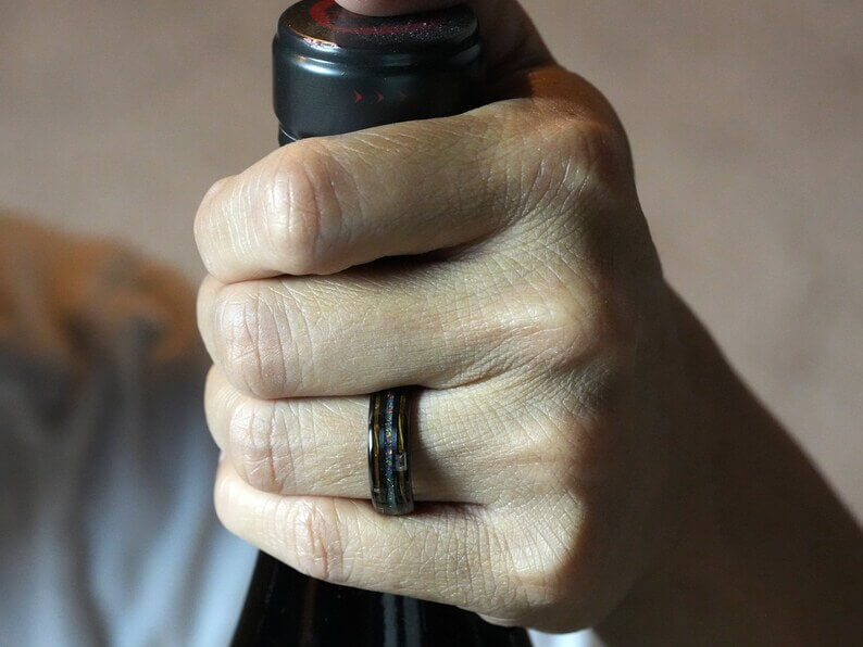 Ceramic Whiskey Barrel Wedding Band