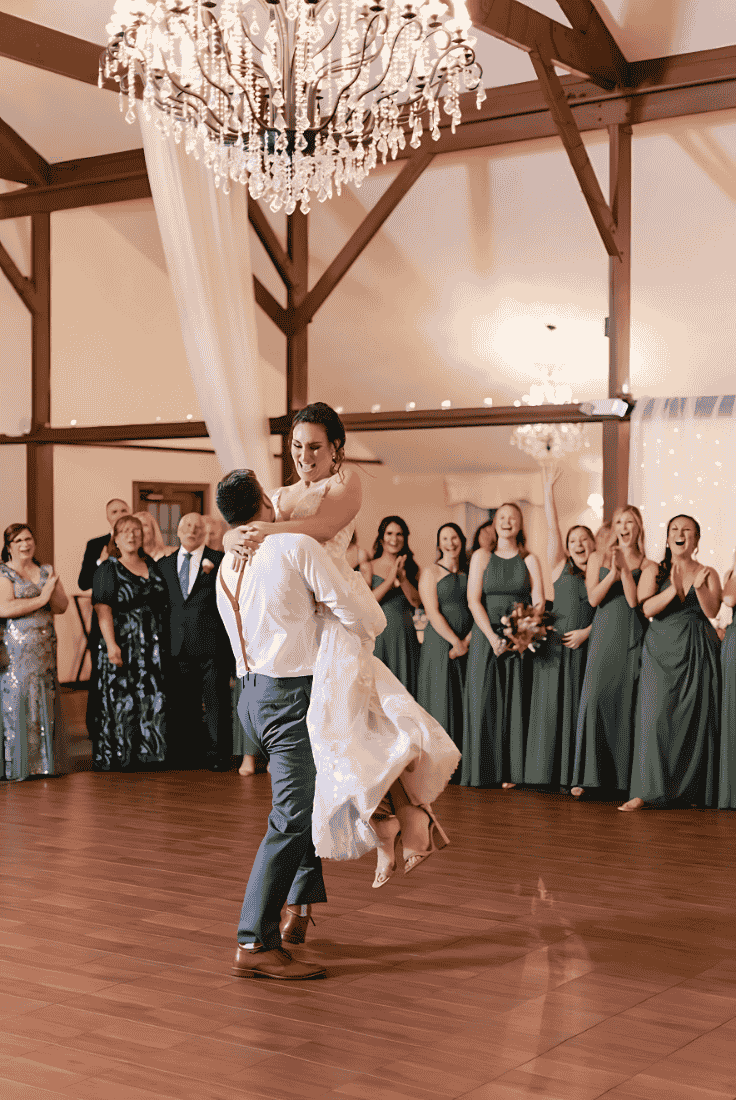 Couples Dancing in the Ballroom celebrating their wedding on a Friday afternoon.