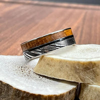 Damascus Steel Tennessee Wood Wedding Band