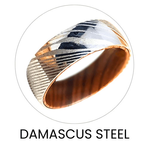 Damascus Steel Unique Wedding Band