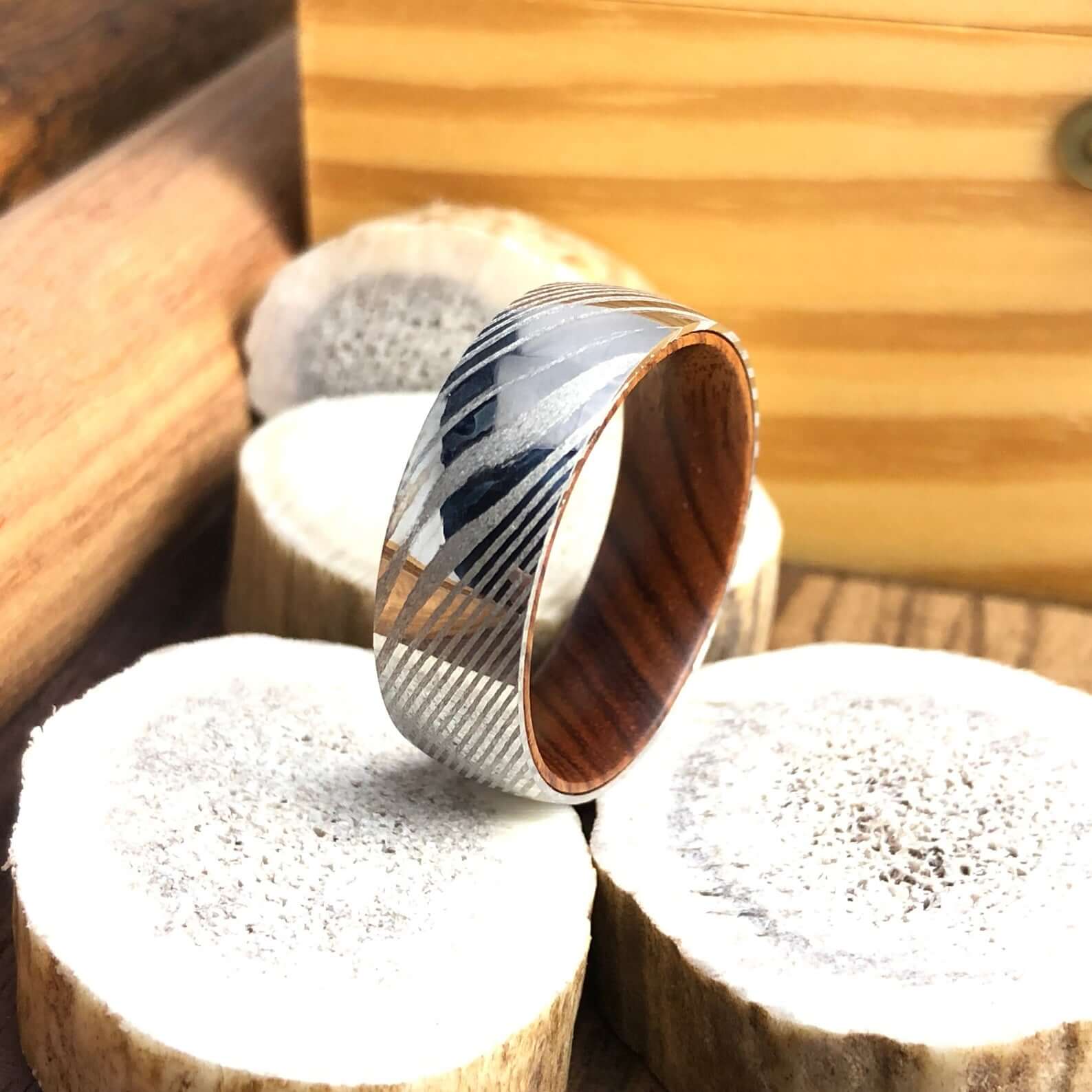 Damascus Steel Wedding Band for Men