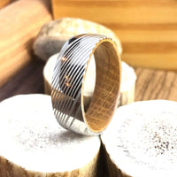 Damascus Steel Wood Wedding Band