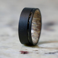 Deer Antler Tungsten Wedding Band