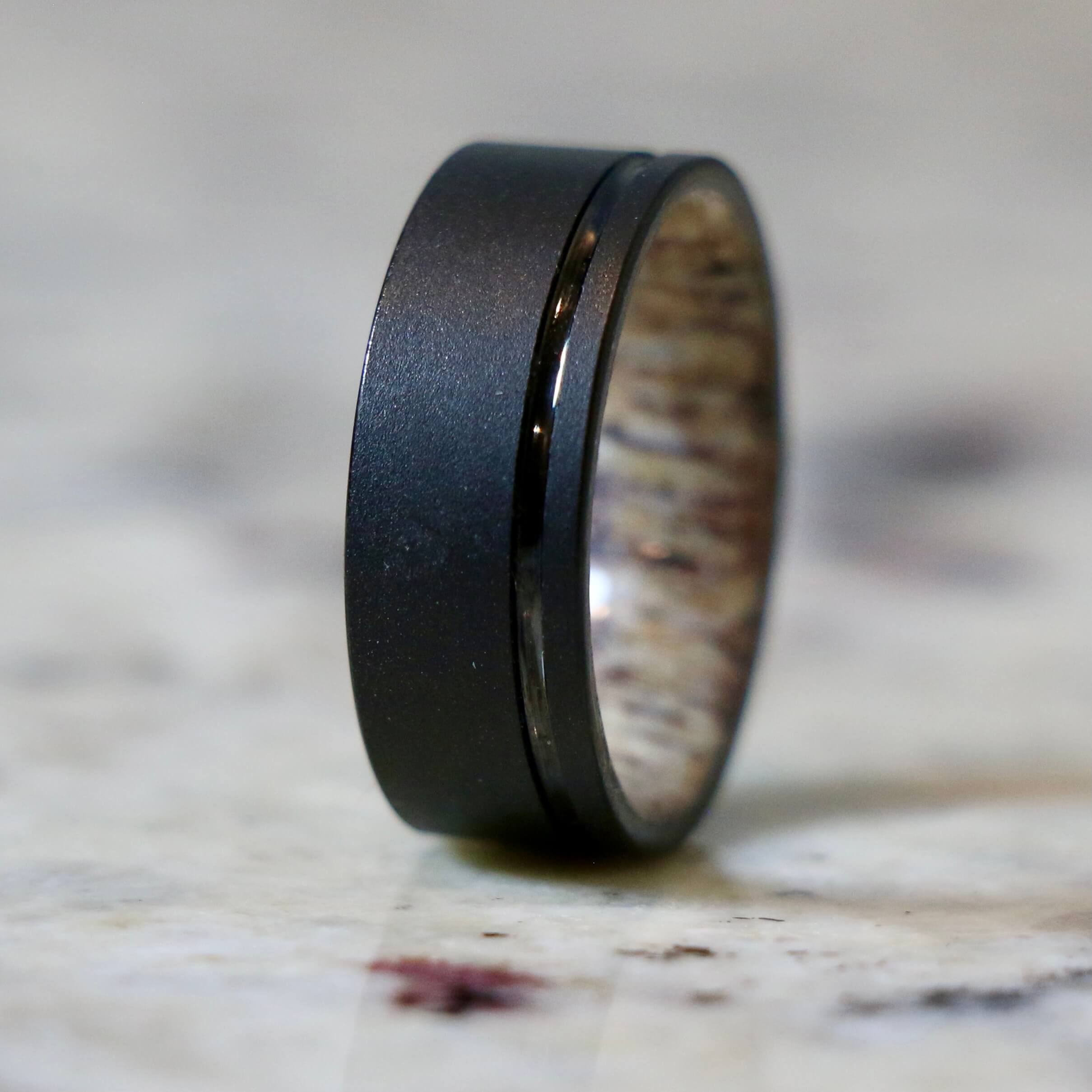 Deer Antler Tungsten Wedding Band