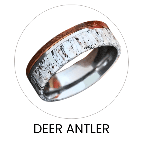 Deer Antler Unique Wedding Band