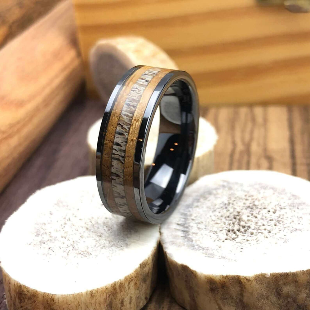 Deer Antler Wedding Band