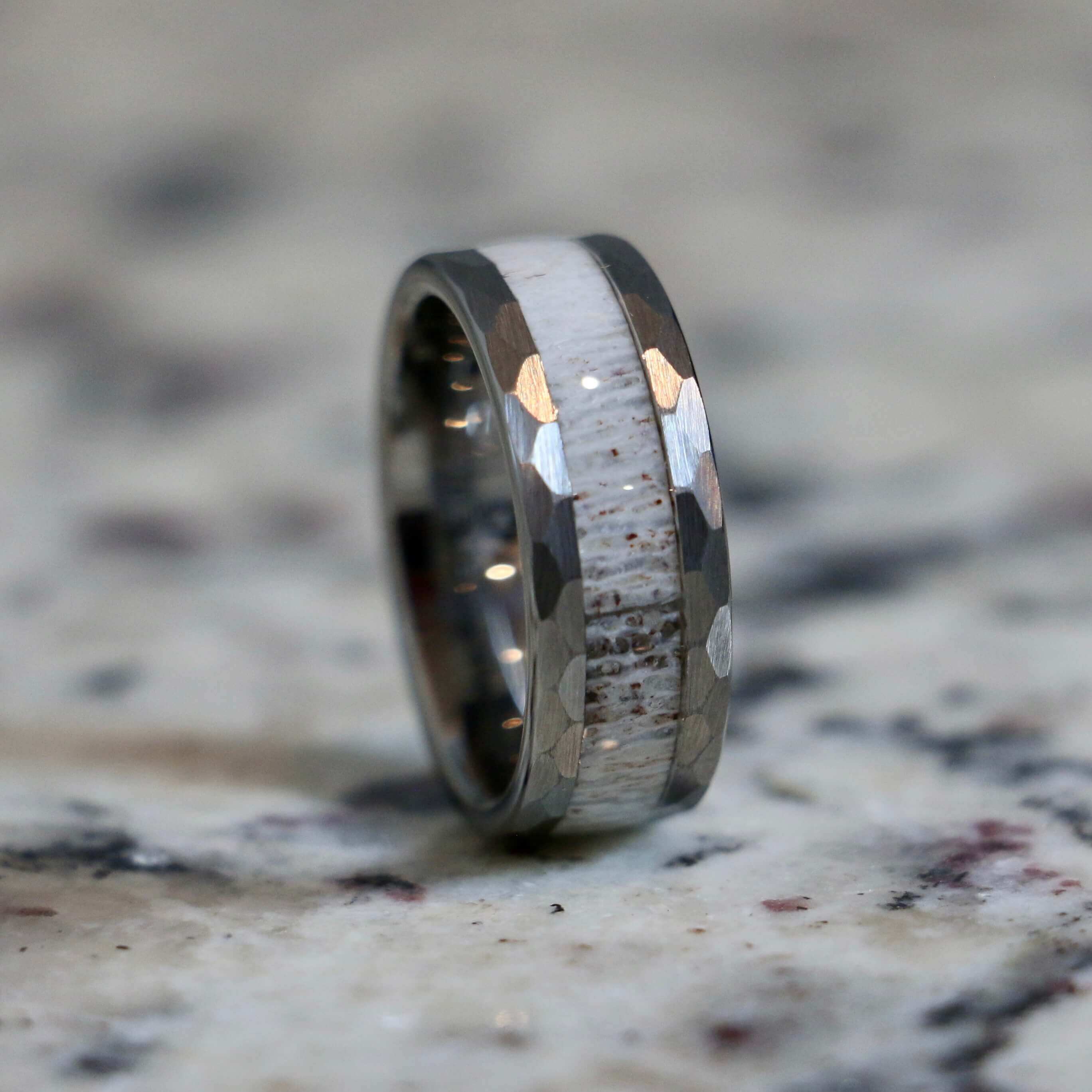 Deer Inlay Tungsten Wedding Band