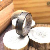 Deer Tungsten Carbide Wedding Band