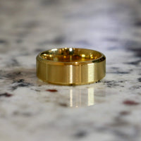 Gold Stainless Steel Wedding Band for Men