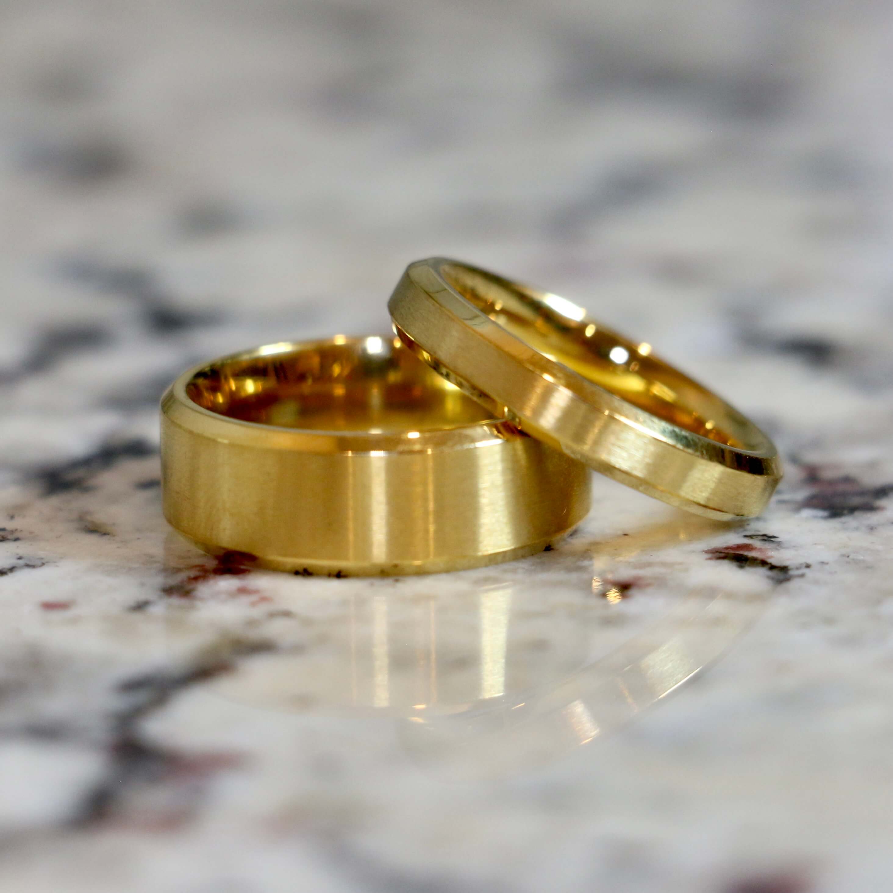 Gold Stainless Steel Wedding Bands