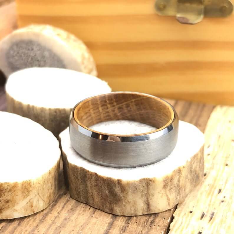 Gunmetal Whiskey Barrel Wedding Ring