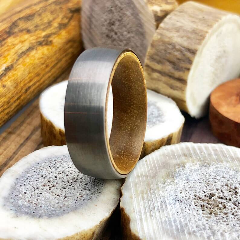 Koa Wood Tungsten Wedding Band