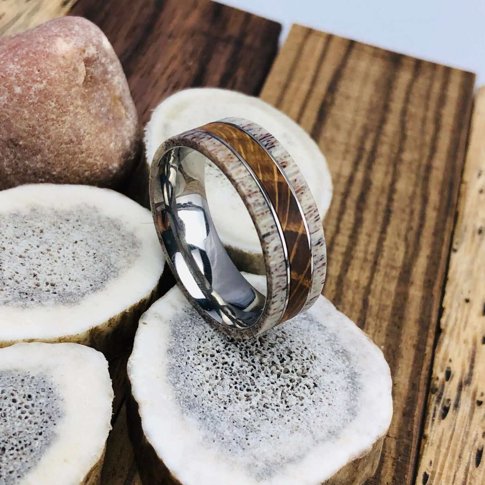 Men's Titanium Whiskey Barrel Wedding Band