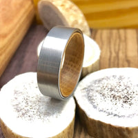 Oak Wood Tungsten Carbide Wedding Band