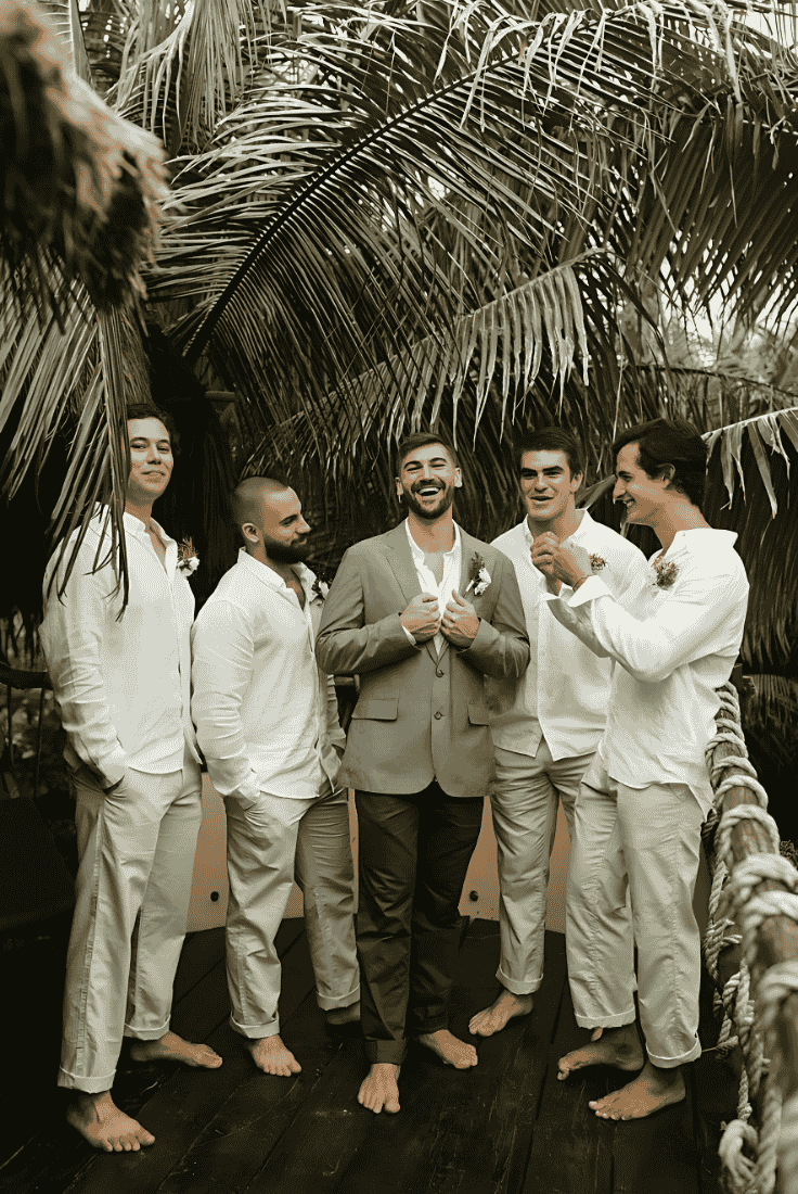 Outdoor Wedding comfortable dress code for Groom and Groomsmen