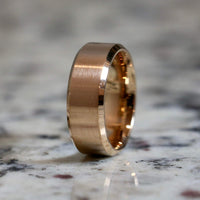 Rose-gold stainless wedding band for men