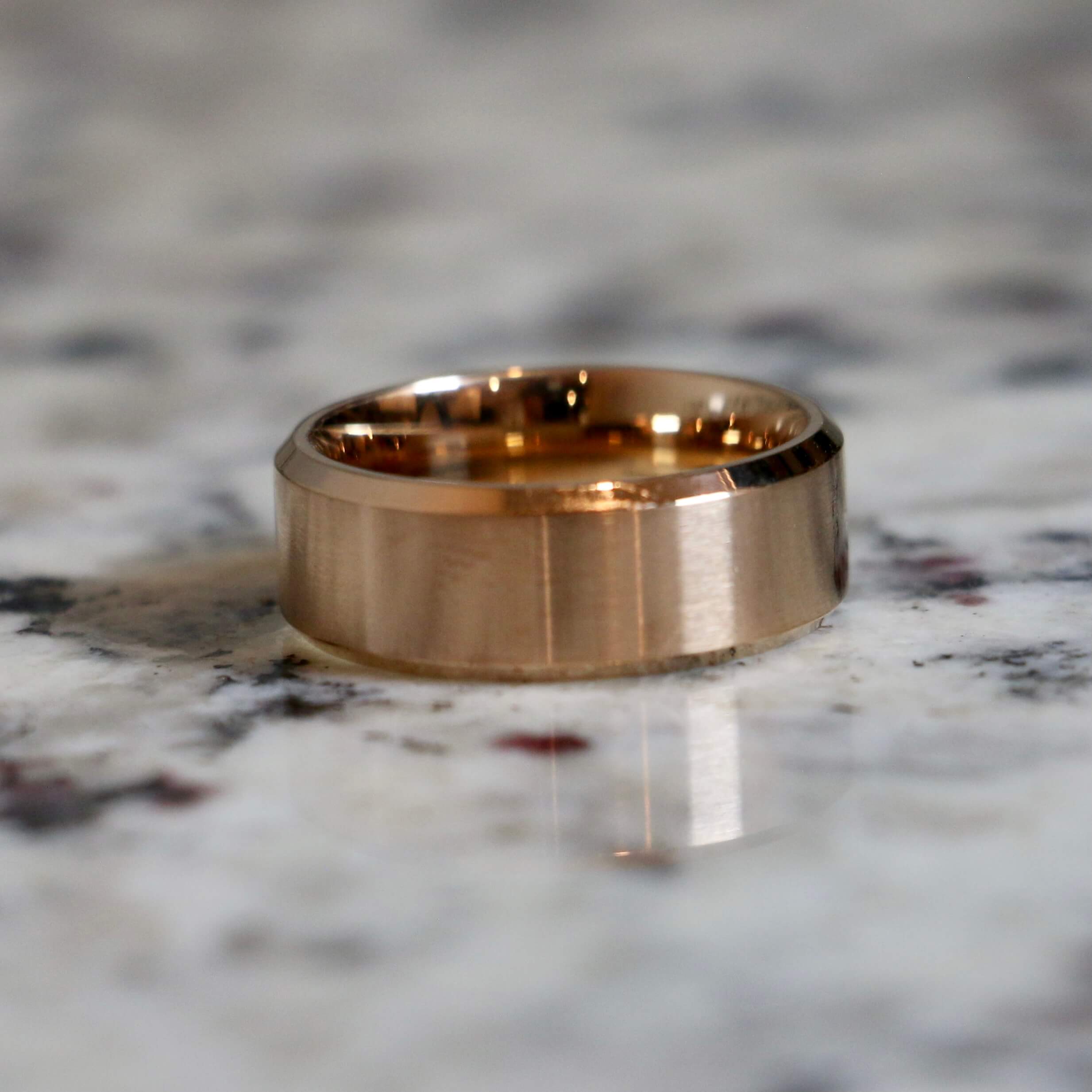 Rose Gold Steel Wedding Band