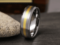 Silver Gold Tungsten Carbide Wedding Ring