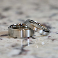 Silver Stainless Couple Wedding Bands