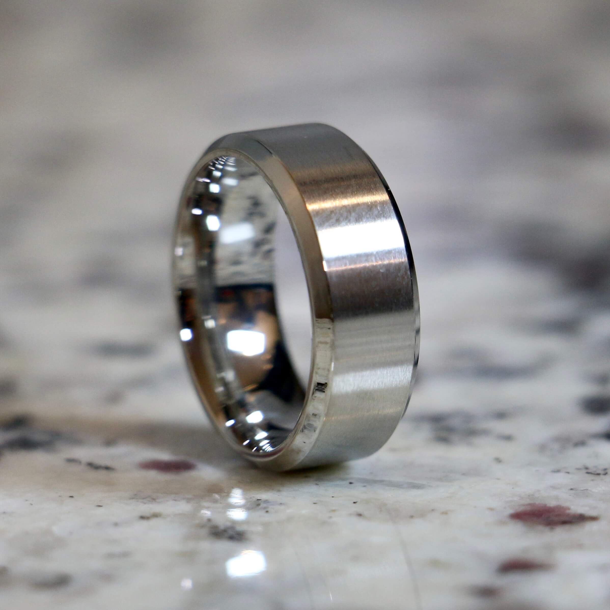 Silver Stainless Steel Wedding Band For Men